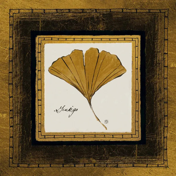 Gilded Ginkgo by Avery Tillmon. SKU 8571a. Archival Giclee Fine art print for wall decor.