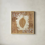 Gilded Leaf II by Avery Tillmon. Shown in a natural wood glass frame for a timeless modern aesthetic. Available as an archival giclee rolled canvas, fine art paper, or poster print. SKU 17830a.