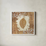 Gilded Leaf II by Avery Tillmon. Shown in a crisp white glass frame for a clean and minimalist style. Available as an archival giclee rolled canvas, fine art paper, or poster print. SKU 17830a.