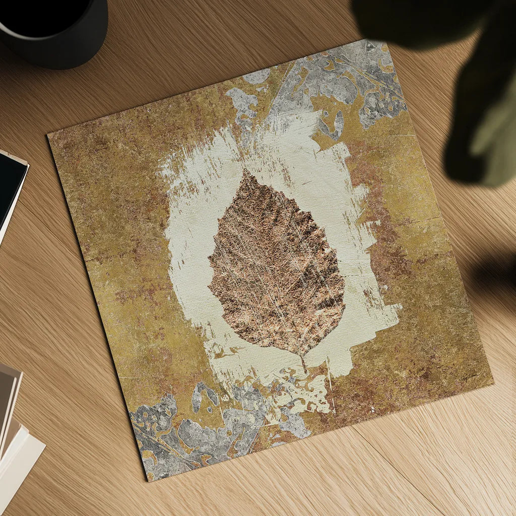 Gilded Leaf VI by Avery Tillmon. Shown as a detailed flat fine art print, highlighting archival giclee quality. Available as an archival giclee rolled canvas, fine art paper, or poster print. SKU 17833a.