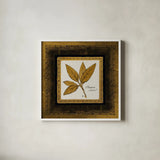 Gilded Mountain Laurel by Avery Tillmon. Shown in a crisp white glass frame for a clean and minimalist style. Available as an archival giclee rolled canvas, fine art paper, or poster print. SKU 8572a.