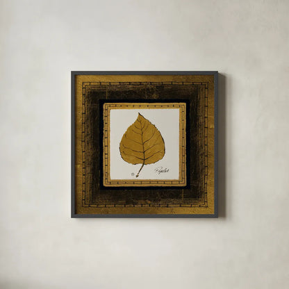Gilded Poplar by Avery Tillmon. Shown in a sleek black glass frame for a contemporary gallery look. Available as an archival giclee rolled canvas, fine art paper, or poster print. SKU 8573a.