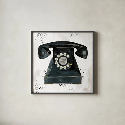 Graffiti Telephone by Avery Tillmon. Shown in a sleek black glass frame for a contemporary gallery look. Available as an archival giclee rolled canvas, fine art paper, or poster print. SKU 72773a.