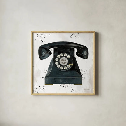 Graffiti Telephone by Avery Tillmon. Shown in a natural wood glass frame for a timeless modern aesthetic. Available as an archival giclee rolled canvas, fine art paper, or poster print. SKU 72773a.