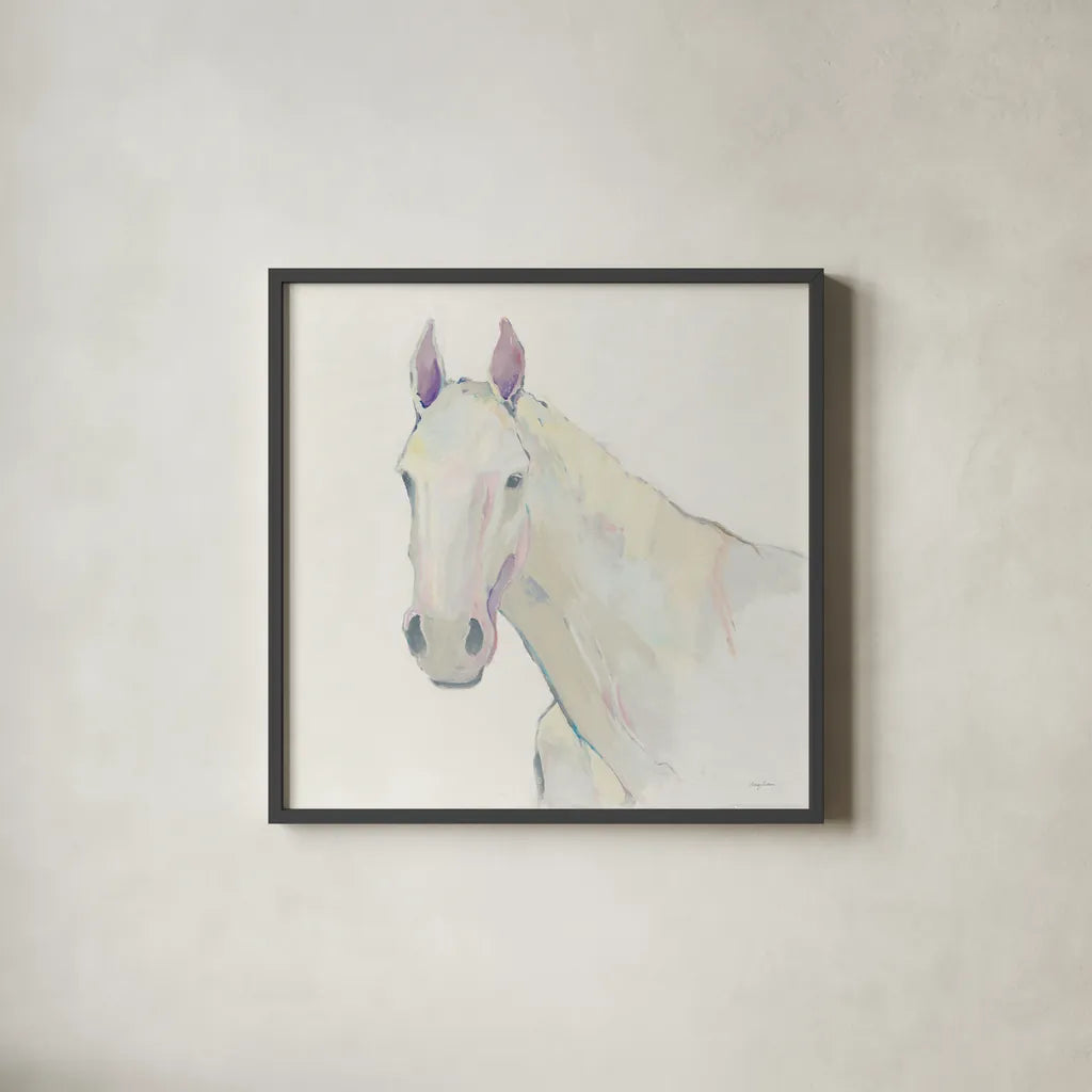 Horace Neutral by Avery Tillmon. Shown in a sleek black glass frame for a contemporary gallery look. Available as an archival giclee rolled canvas, fine art paper, or poster print. SKU 39940a.