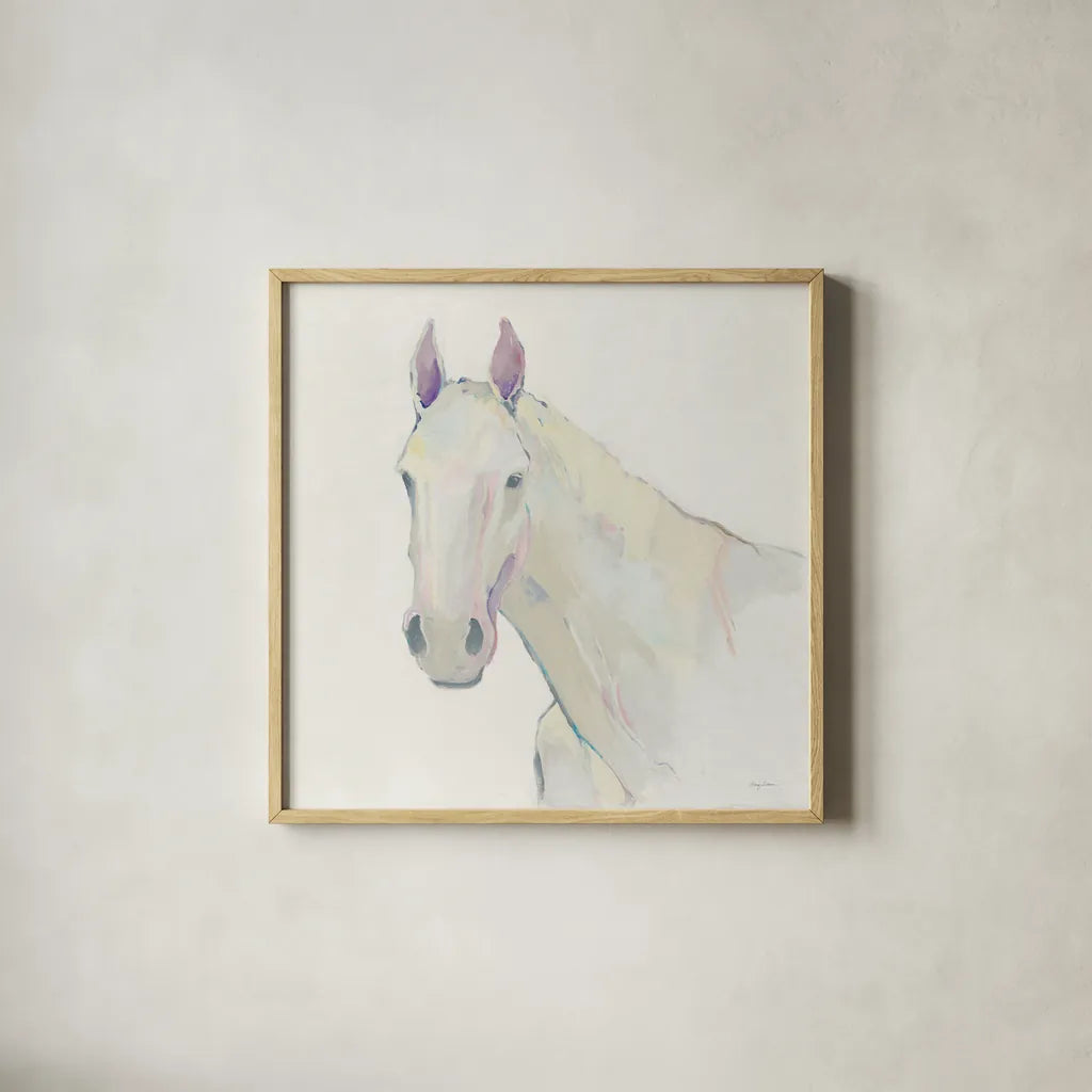 Horace Neutral by Avery Tillmon. Shown in a natural wood glass frame for a timeless modern aesthetic. Available as an archival giclee rolled canvas, fine art paper, or poster print. SKU 39940a.