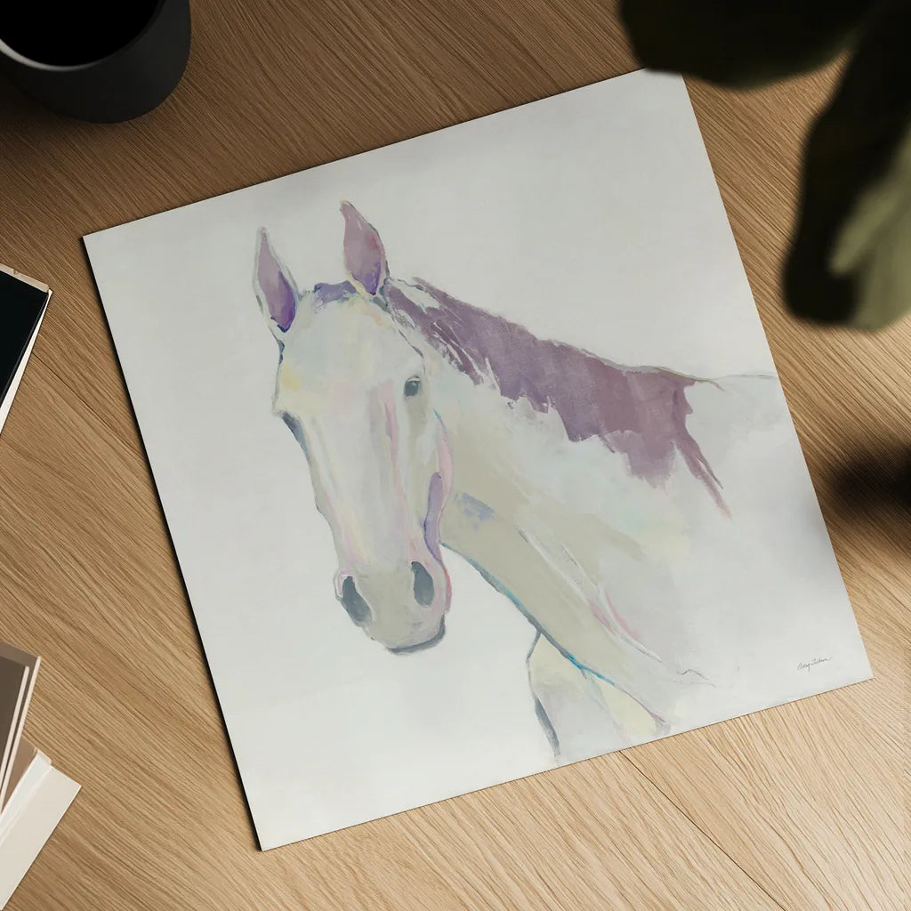 Horace Neutral Dark Mane by Avery Tillmon. Shown as a detailed flat fine art print, highlighting archival giclee quality. Available as an archival giclee rolled canvas, fine art paper, or poster print. SKU 41264a.