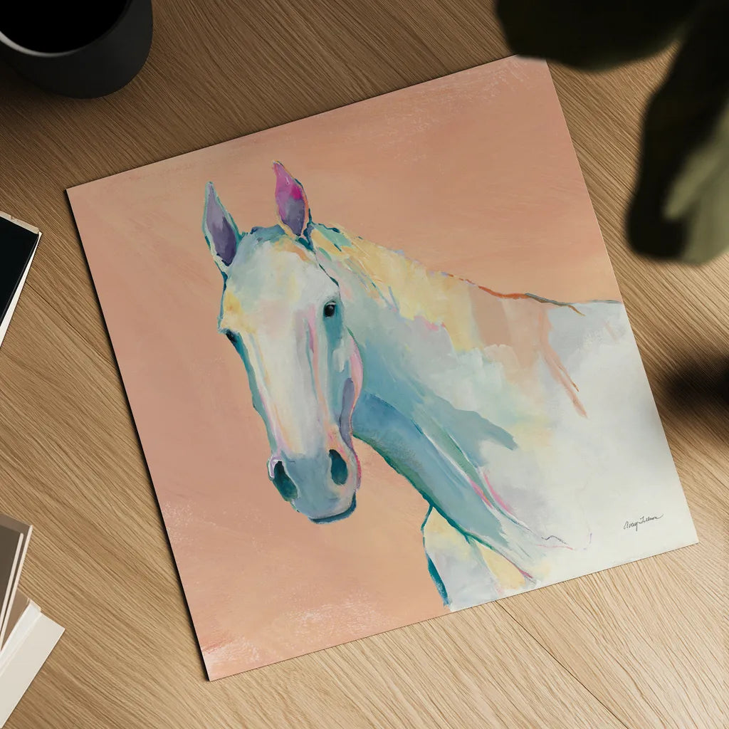 Horace on Pink by Avery Tillmon. Shown as a detailed flat fine art print, highlighting archival giclee quality. Available as an archival giclee rolled canvas, fine art paper, or poster print. SKU 69164a.