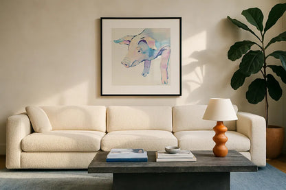 Horatio Crop by Avery Tillmon. Displayed in a glass frame with matte in a clean modern living room. Available as an archival giclee rolled canvas, fine art paper, or poster print. SKU 23679a.