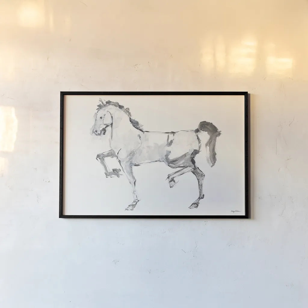 Horse I by Avery Tillmon. shown as a paper print in a black flame. Available as a archival giclee rolled canvas, fine art paper, or poster print. SKU 9302i.