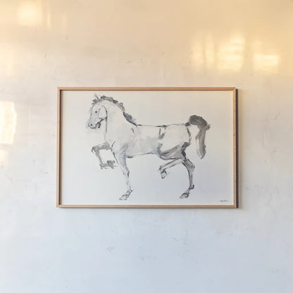 Horse I by Avery Tillmon. shown as a paper print in a natural frame. Available as a archival giclee rolled canvas, fine art paper, or poster print. SKU 9302i.