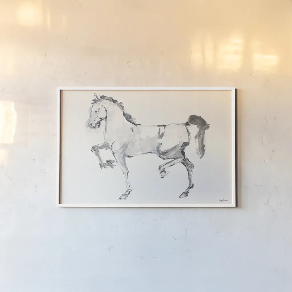 Horse I by Avery Tillmon. shown as a paper print in a white frame. Available as a archival giclee rolled canvas, fine art paper, or poster print. SKU 9302i.