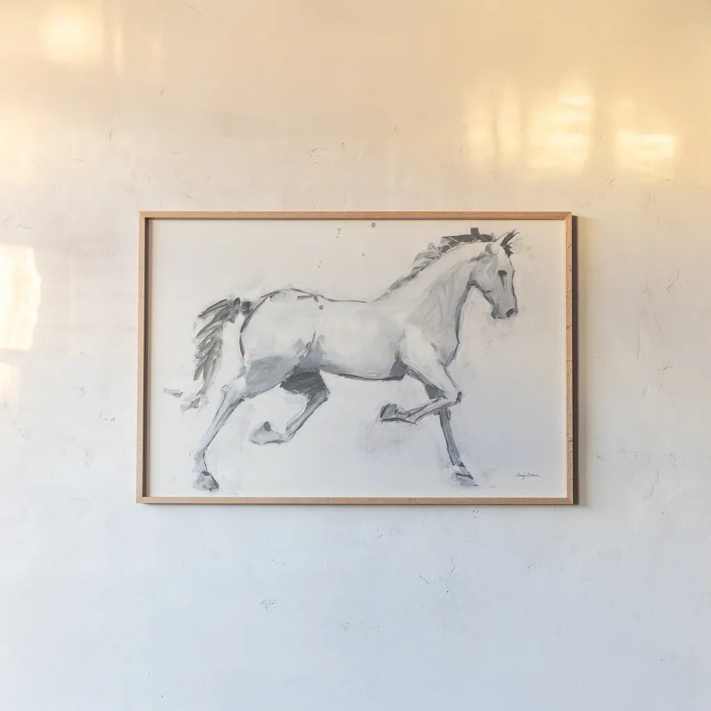Horse II by Avery Tillmon. shown as a paper print in a natural frame. Available as a archival giclee rolled canvas, fine art paper, or poster print. SKU 16532i.