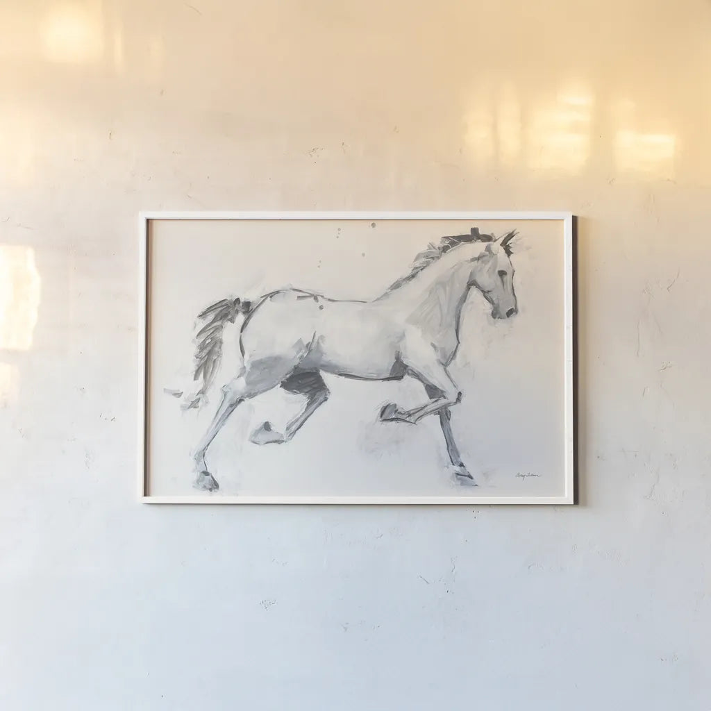 Horse II by Avery Tillmon. shown as a paper print in a white frame. Available as a archival giclee rolled canvas, fine art paper, or poster print. SKU 16532i.