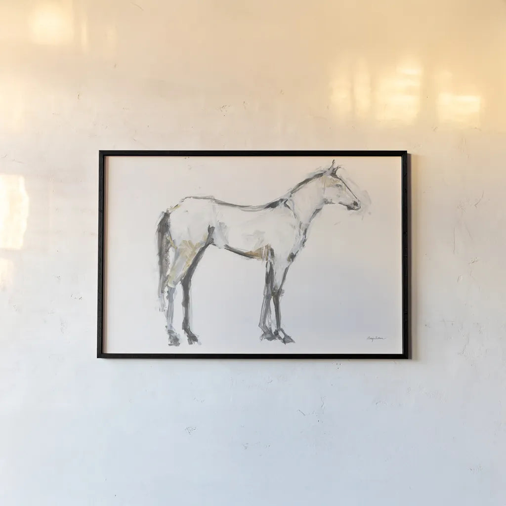 Horse Sketch III by Avery Tillmon. shown as a paper print in a black flame. Available as a archival giclee rolled canvas, fine art paper, or poster print. SKU 60662i.