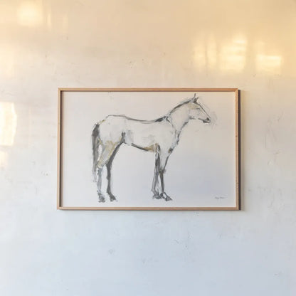Horse Sketch III by Avery Tillmon. shown as a paper print in a natural frame. Available as a archival giclee rolled canvas, fine art paper, or poster print. SKU 60662i.
