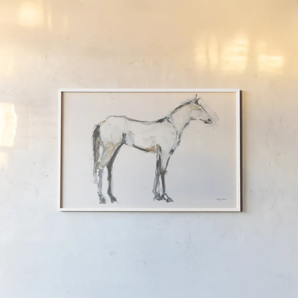 Horse Sketch III by Avery Tillmon. shown as a paper print in a white frame. Available as a archival giclee rolled canvas, fine art paper, or poster print. SKU 60662i.