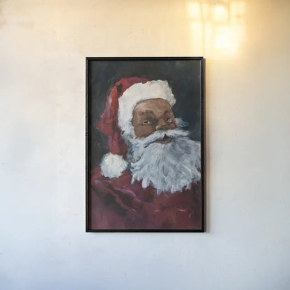 Jolly Santa II Crop by Avery Tillmon. shown as a paper print in a black flame. Available as a archival giclee rolled canvas, fine art paper, or poster print. SKU 66453h.