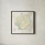 La Mer I Map by Avery Tillmon. Shown in a sleek black glass frame for a contemporary gallery look. Available as an archival giclee rolled canvas, fine art paper, or poster print. SKU 73101a.