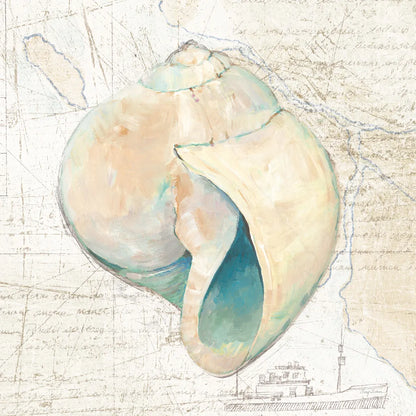 La Mer II Seashore Map by Avery Tillmon. SKU 73102a. Archival Giclee Fine art print for wall decor.