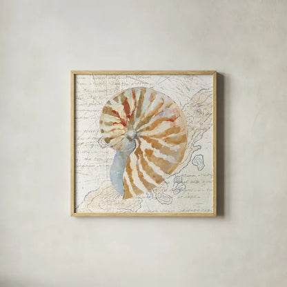 La Mer III Sand Map by Avery Tillmon. Shown in a natural wood glass frame for a timeless modern aesthetic. Available as an archival giclee rolled canvas, fine art paper, or poster print. SKU 73103a.