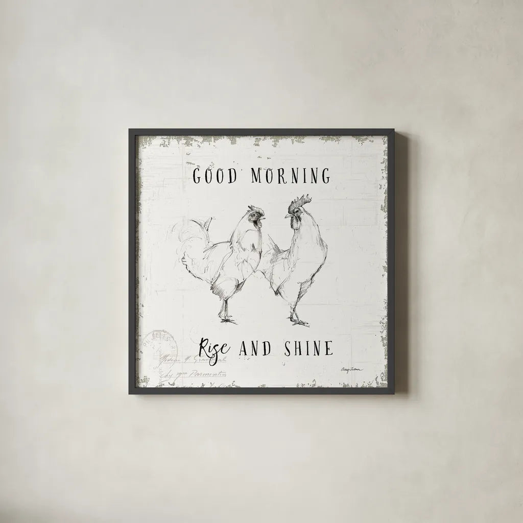 Life at Home I by Avery Tillmon. Shown in a sleek black glass frame for a contemporary gallery look. Available as an archival giclee rolled canvas, fine art paper, or poster print. SKU 36970a.