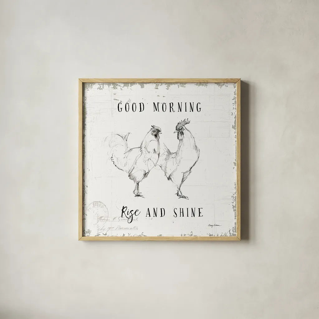 Life at Home I by Avery Tillmon. Shown in a natural wood glass frame for a timeless modern aesthetic. Available as an archival giclee rolled canvas, fine art paper, or poster print. SKU 36970a.