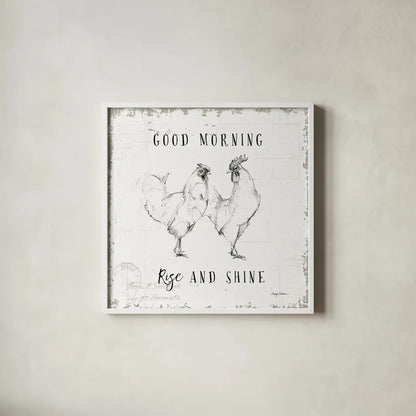 Life at Home I by Avery Tillmon. Shown in a crisp white glass frame for a clean and minimalist style. Available as an archival giclee rolled canvas, fine art paper, or poster print. SKU 36970a.