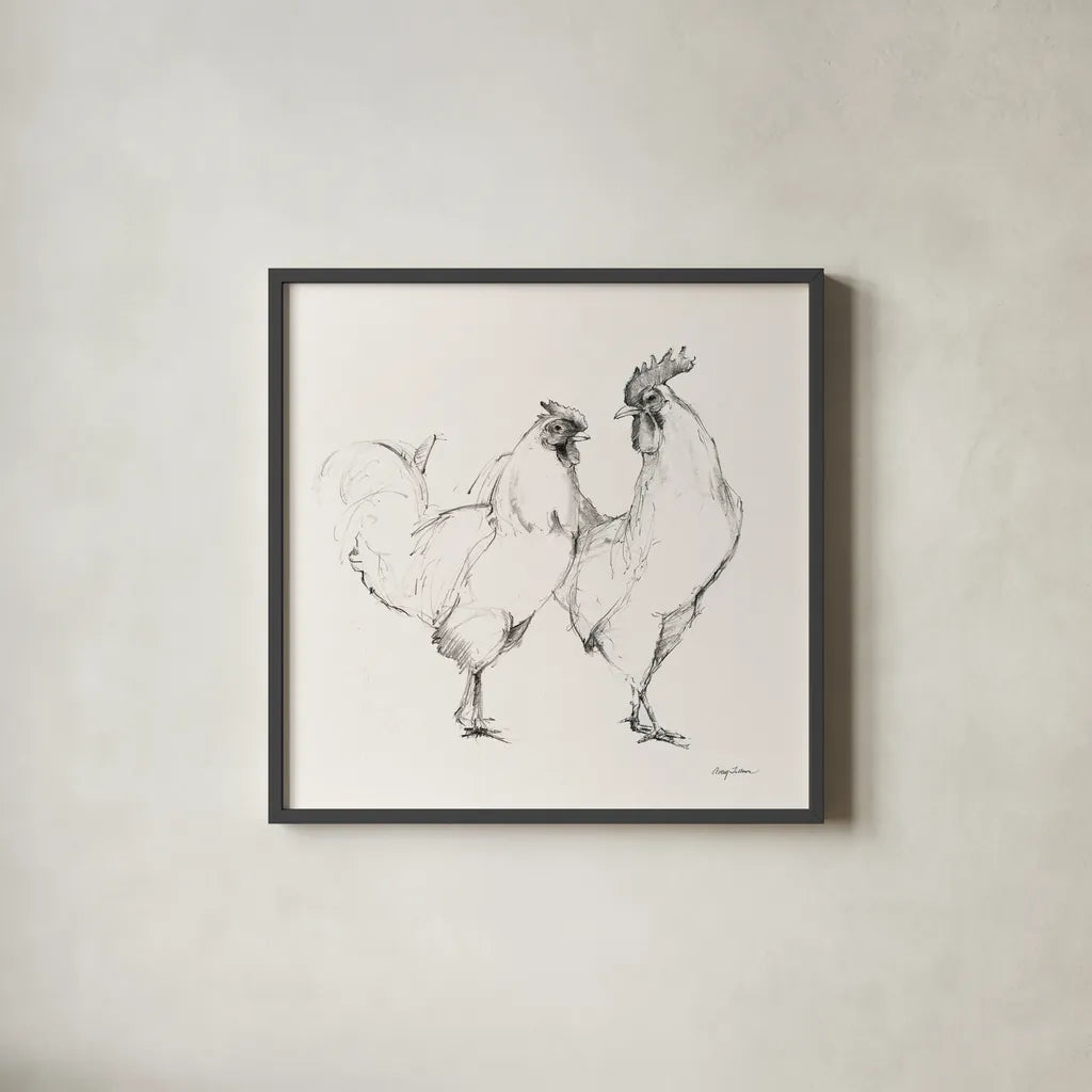 Life at Home I Vintage Cream by Avery Tillmon. Shown in a sleek black glass frame for a contemporary gallery look. Available as an archival giclee rolled canvas, fine art paper, or poster print. SKU 57428a.