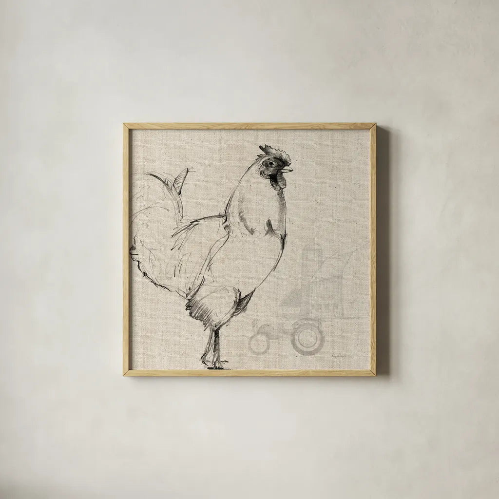 Life at Home I on Burlap by Avery Tillmon. Shown in a natural wood glass frame for a timeless modern aesthetic. Available as an archival giclee rolled canvas, fine art paper, or poster print. SKU 101485a.