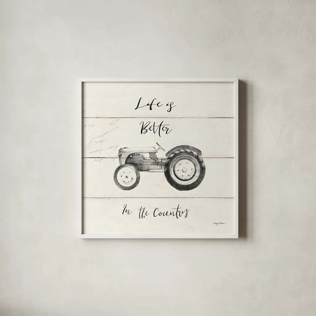 Life at Home II Shiplap by Avery Tillmon. Shown in a crisp white glass frame for a clean and minimalist style. Available as an archival giclee rolled canvas, fine art paper, or poster print. SKU 48919a.