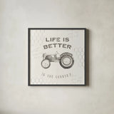 Life at Home II on Chicken Wire Background by Avery Tillmon. Shown in a sleek black glass frame for a contemporary gallery look. Available as an archival giclee rolled canvas, fine art paper, or poster print. SKU 54163a.