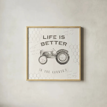 Life at Home II on Chicken Wire Background by Avery Tillmon. Shown in a natural wood glass frame for a timeless modern aesthetic. Available as an archival giclee rolled canvas, fine art paper, or poster print. SKU 54163a.