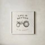 Life at Home II on Chicken Wire Background by Avery Tillmon. Shown in a crisp white glass frame for a clean and minimalist style. Available as an archival giclee rolled canvas, fine art paper, or poster print. SKU 54163a.