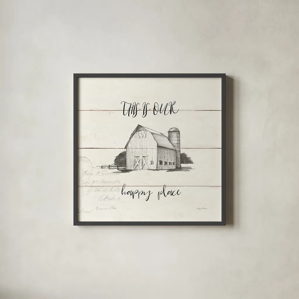 Life at Home IV Shiplap by Avery Tillmon. Shown in a sleek black glass frame for a contemporary gallery look. Available as an archival giclee rolled canvas, fine art paper, or poster print. SKU 48921a.