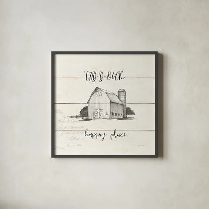 Life at Home IV Shiplap by Avery Tillmon. Shown in a sleek black glass frame for a contemporary gallery look. Available as an archival giclee rolled canvas, fine art paper, or poster print. SKU 48921a.