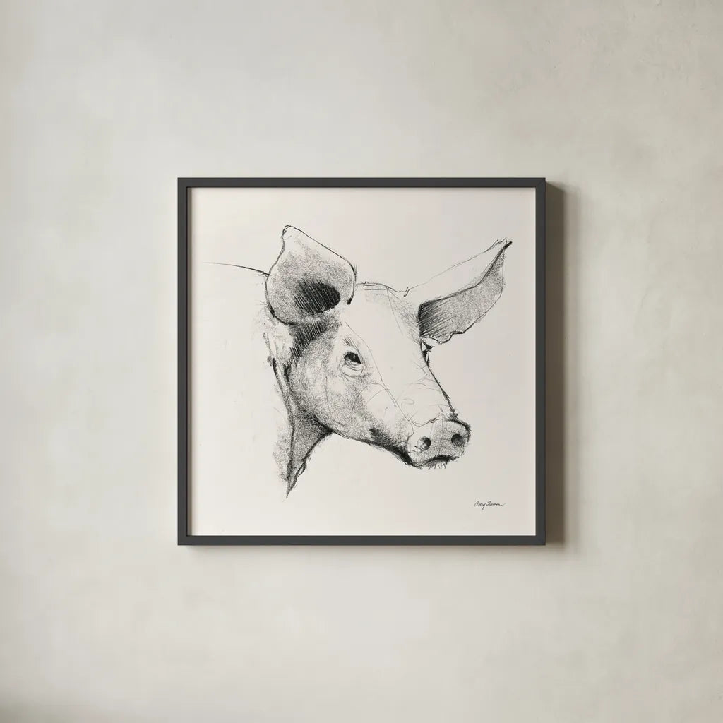 Life at Home VII Vintage Cream by Avery Tillmon. Shown in a sleek black glass frame for a contemporary gallery look. Available as an archival giclee rolled canvas, fine art paper, or poster print. SKU 57430a.