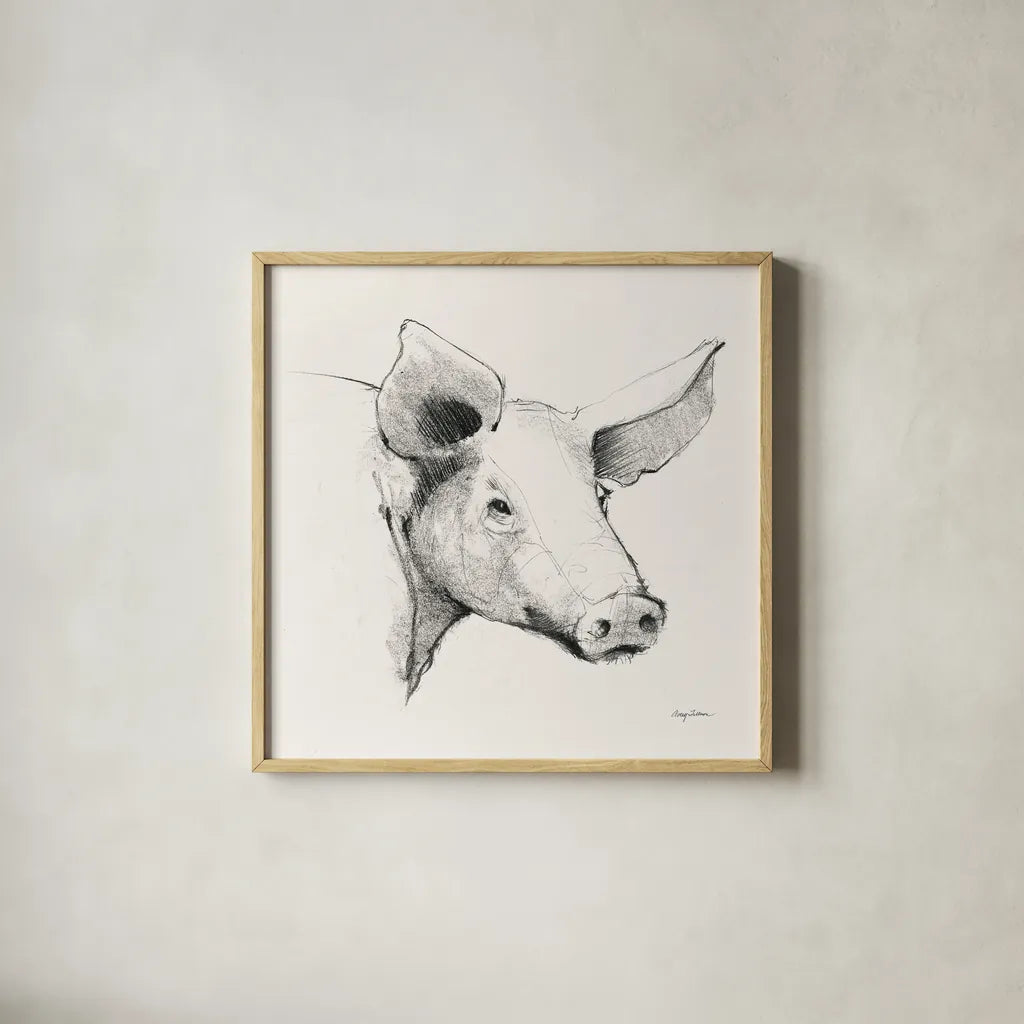 Life at Home VII Vintage Cream by Avery Tillmon. Shown in a natural wood glass frame for a timeless modern aesthetic. Available as an archival giclee rolled canvas, fine art paper, or poster print. SKU 57430a.