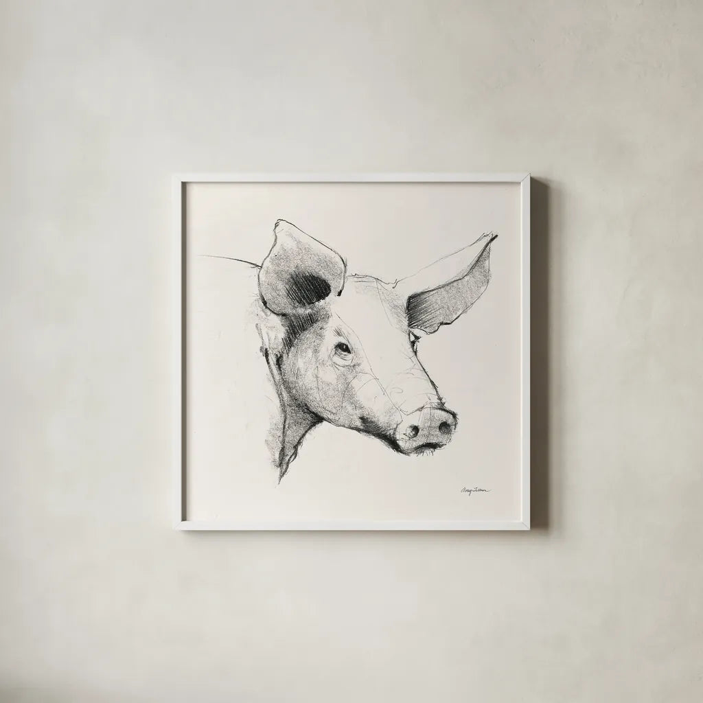 Life at Home VII Vintage Cream by Avery Tillmon. Shown in a crisp white glass frame for a clean and minimalist style. Available as an archival giclee rolled canvas, fine art paper, or poster print. SKU 57430a.