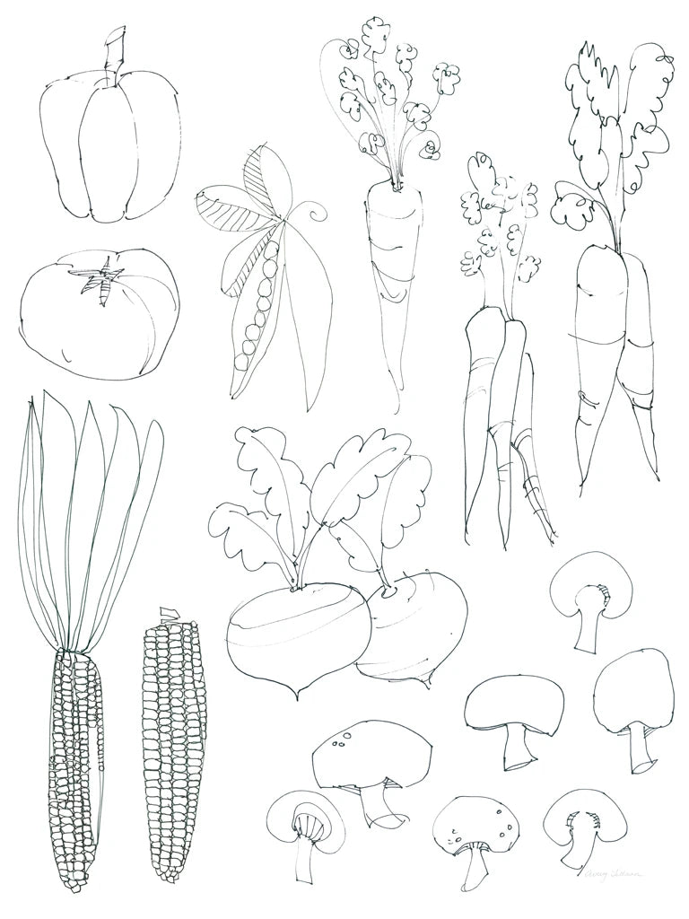 Line Art Veggies Crop by Avery Tillmon