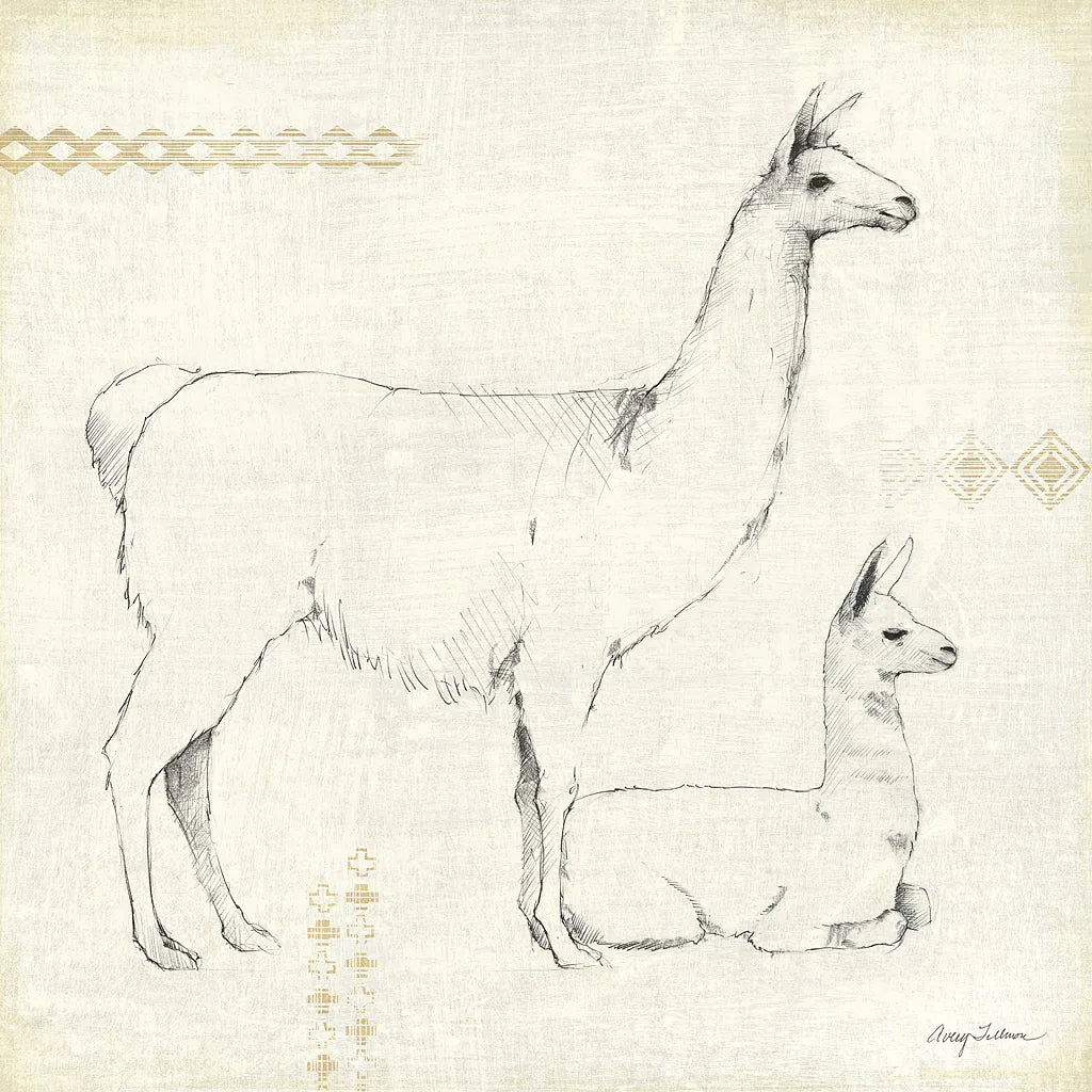 Llama Land IX by Avery Tillmon. SKU 42275a. Archival Giclee Fine art print for wall decor.