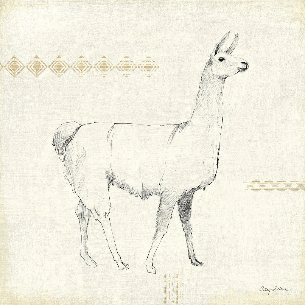 Llama Land VII by Avery Tillmon. SKU 42273a. Archival Giclee Fine art print for wall decor.