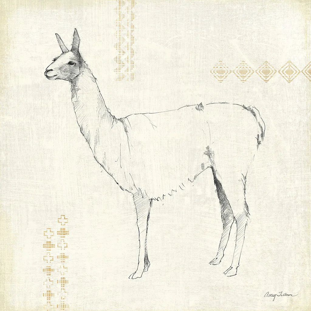 Llama Land VIII by Avery Tillmon. SKU 42274a. Archival Giclee Fine art print for wall decor.