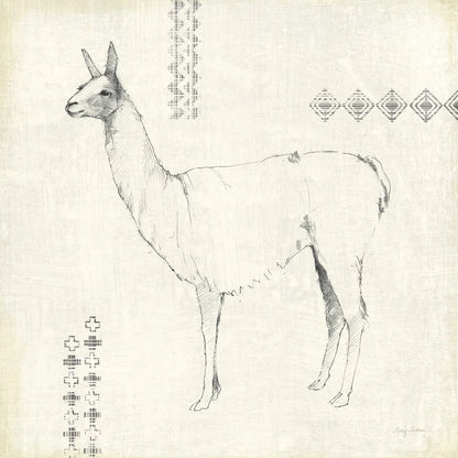 Llama Land VIII with Black by Avery Tillmon. SKU 52888a. Archival Giclee Fine art print for wall decor.