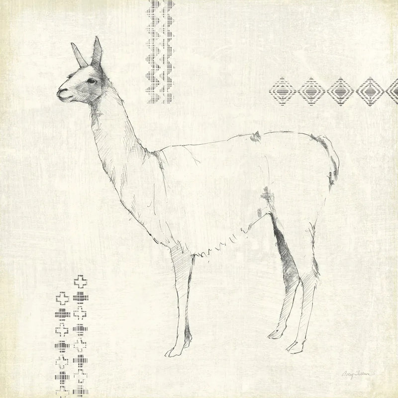 Llama Land VIII with Black by Avery Tillmon. SKU 52888a. Archival Giclee Fine art print for wall decor.