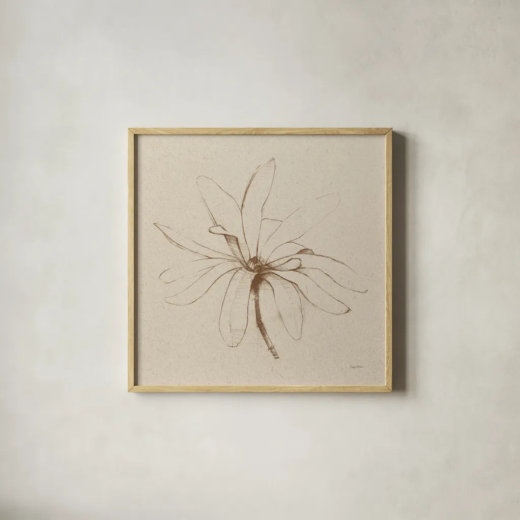 Modern Vintage Floral I by Avery Tillmon. Shown in a natural wood glass frame for a timeless modern aesthetic. Available as an archival giclee rolled canvas, fine art paper, or poster print. SKU 72762a.