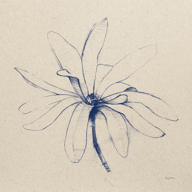 Modern Vintage Floral I Indigo by Avery Tillmon. SKU 80501a. Archival Giclee Fine art print for wall decor.