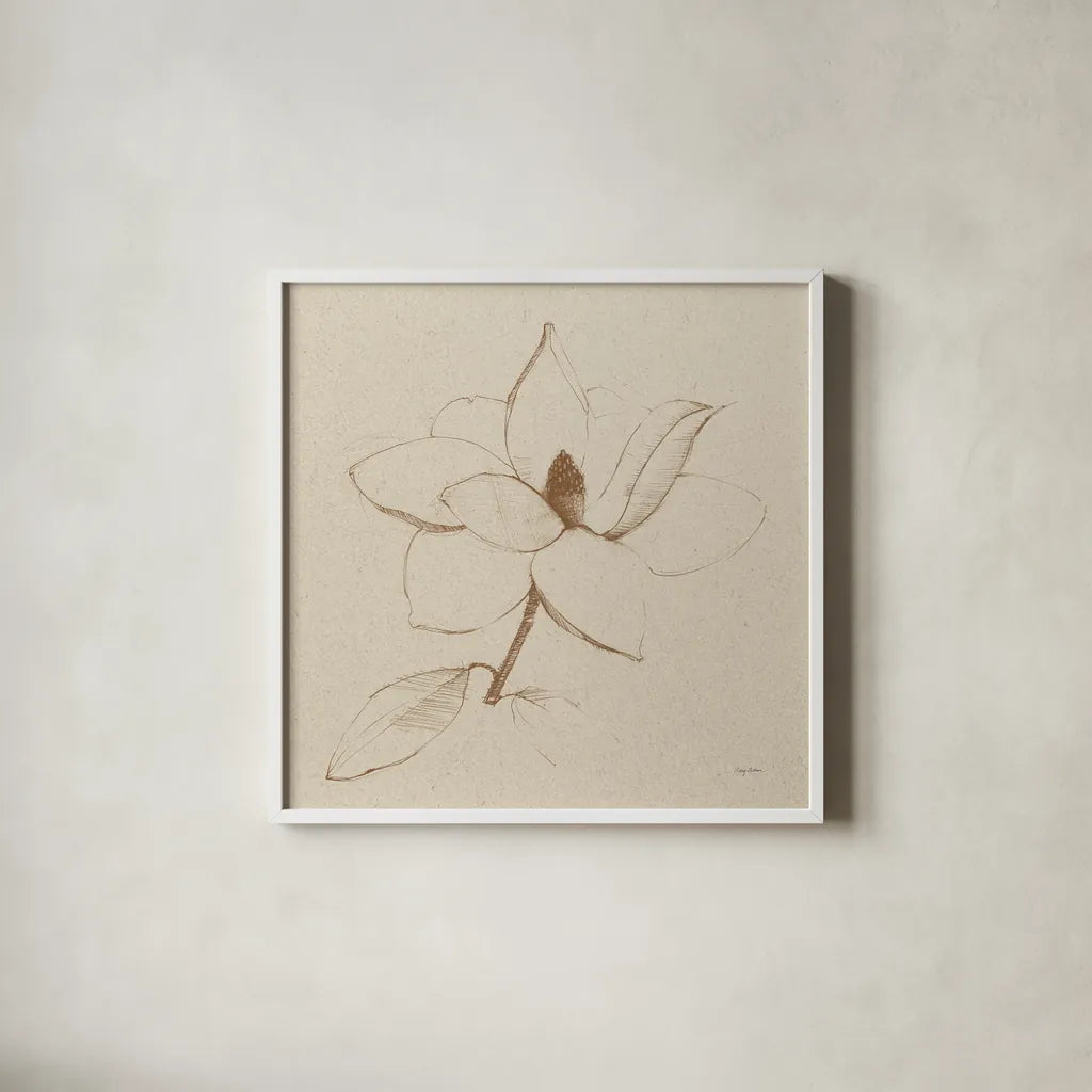 Modern Vintage Floral II by Avery Tillmon. Shown in a crisp white glass frame for a clean and minimalist style. Available as an archival giclee rolled canvas, fine art paper, or poster print. SKU 72763a.
