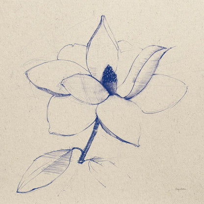 Modern Vintage Floral II Indigo by Avery Tillmon. SKU 80502a. Archival Giclee Fine art print for wall decor.