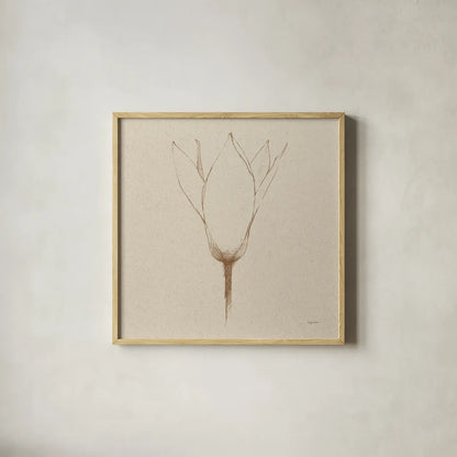 Modern Vintage Floral V by Avery Tillmon. Shown in a natural wood glass frame for a timeless modern aesthetic. Available as an archival giclee rolled canvas, fine art paper, or poster print. SKU 74083a.